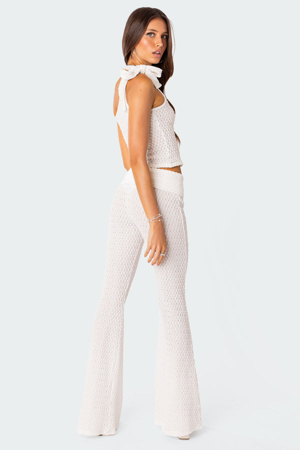 Edikted Amalia Textured Knit One Shoulder Top White