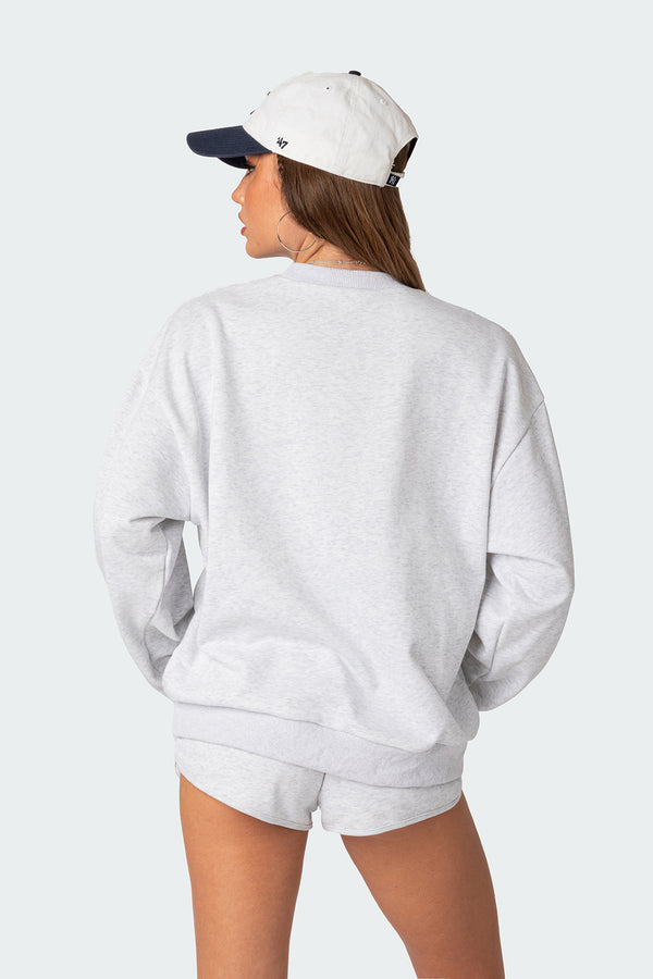 Edikted California Girl Oversized Sweatshirt Gray Melange