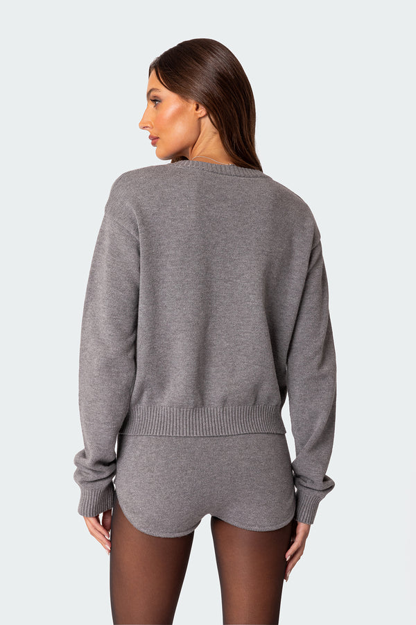 Edikted Comfort Club Oversized Sweater Gray Melange