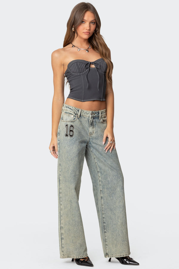 edikted 16 Vintage Acid Wash Jeans blue washed