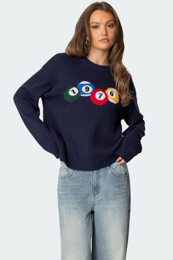 edikted 1976 Billiards Sweater navy