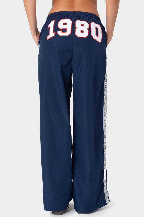 Edikted 1980 Nylon Track Pants Navy