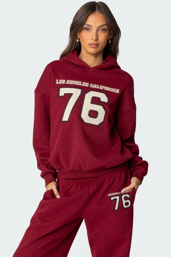 edikted 76 Cali Hoodie burgundy