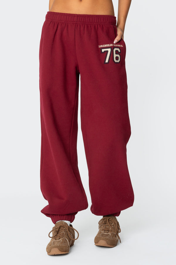 Edikted 76 Cali Sweatpants Burgundy