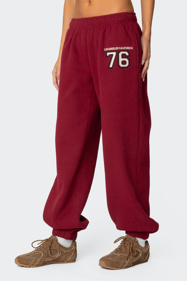 Edikted 76 Cali Sweatpants Burgundy