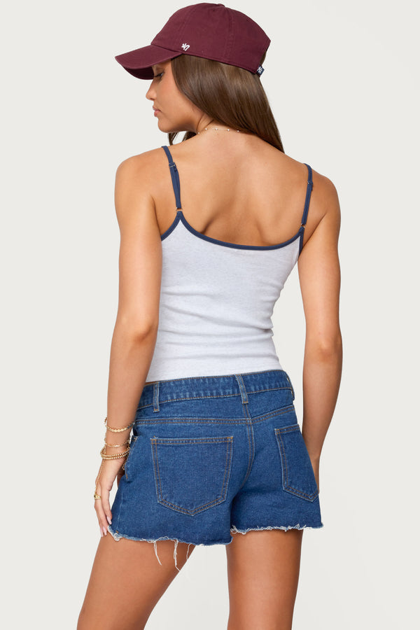 Edikted 76 Contrast Tank Top Gray Melange