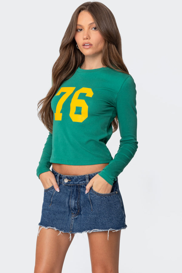 Edikted 76 Long Sleeve T Shirt Green