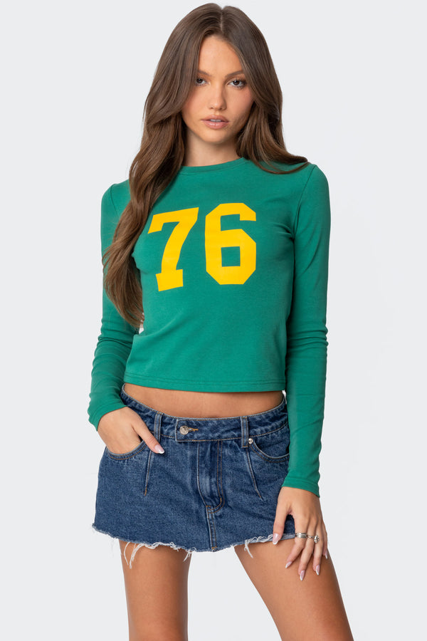 edikted 76 Long Sleeve T Shirt green