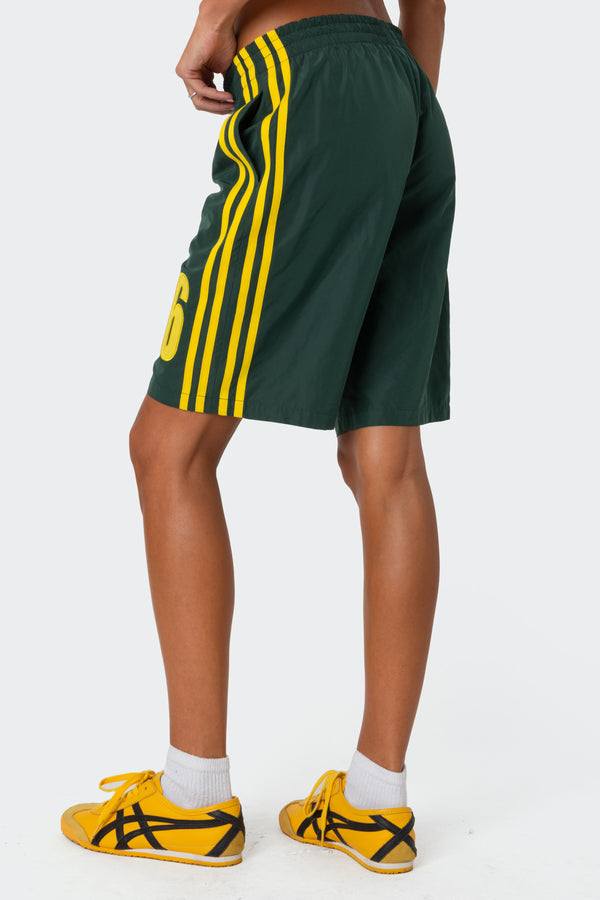 Edikted 76 Nylon Bermuda Shorts Green