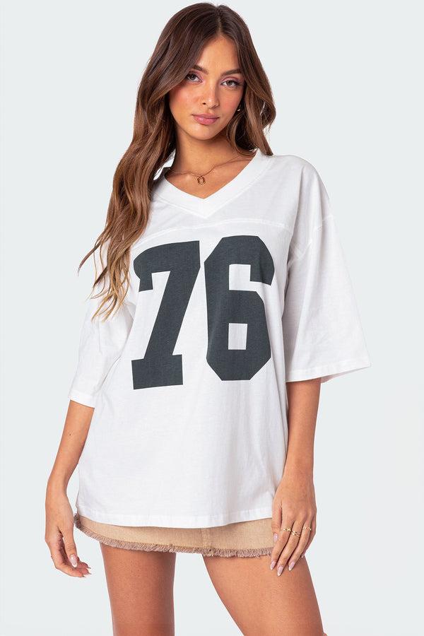Edikted 76 Oversized T-Shirt White