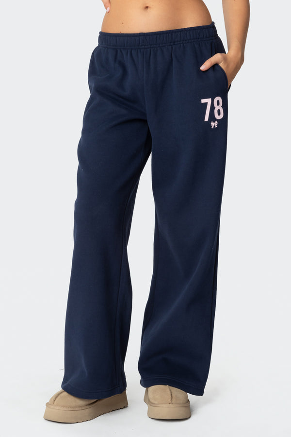 Edikted 78 Bow Sweatpants Navy