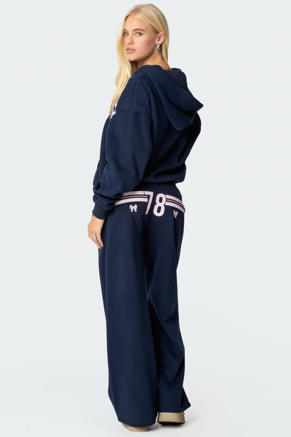 edikted 78 Bow Sweatpants navy
