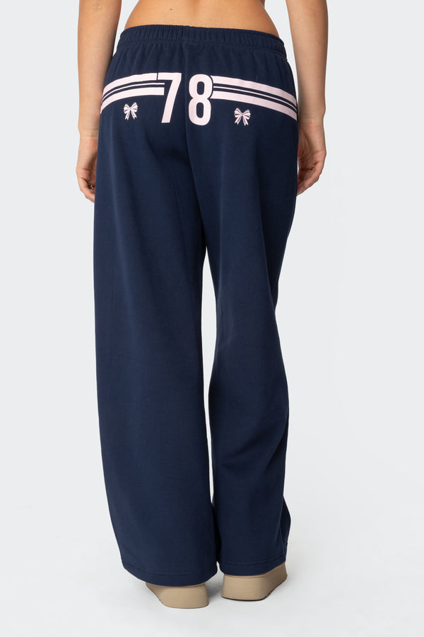 Edikted 78 Bow Sweatpants Navy