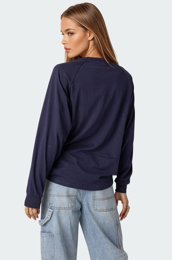 Edikted 80 Oversized T-Shirt Navy