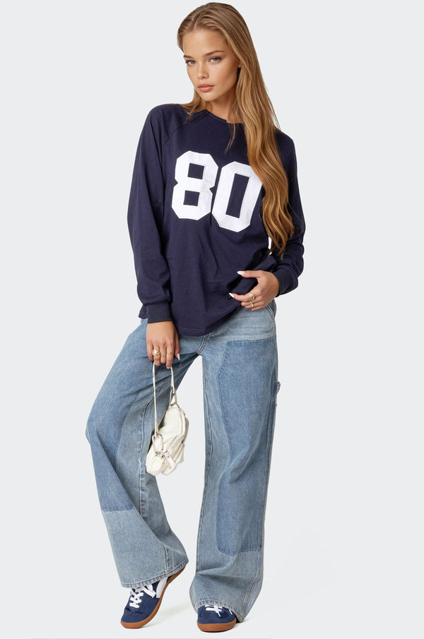 Edikted 80 Oversized T-Shirt Navy