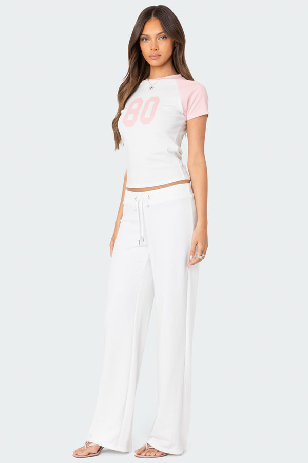 Edikted 80'S Raglan T Shirt White And Pink