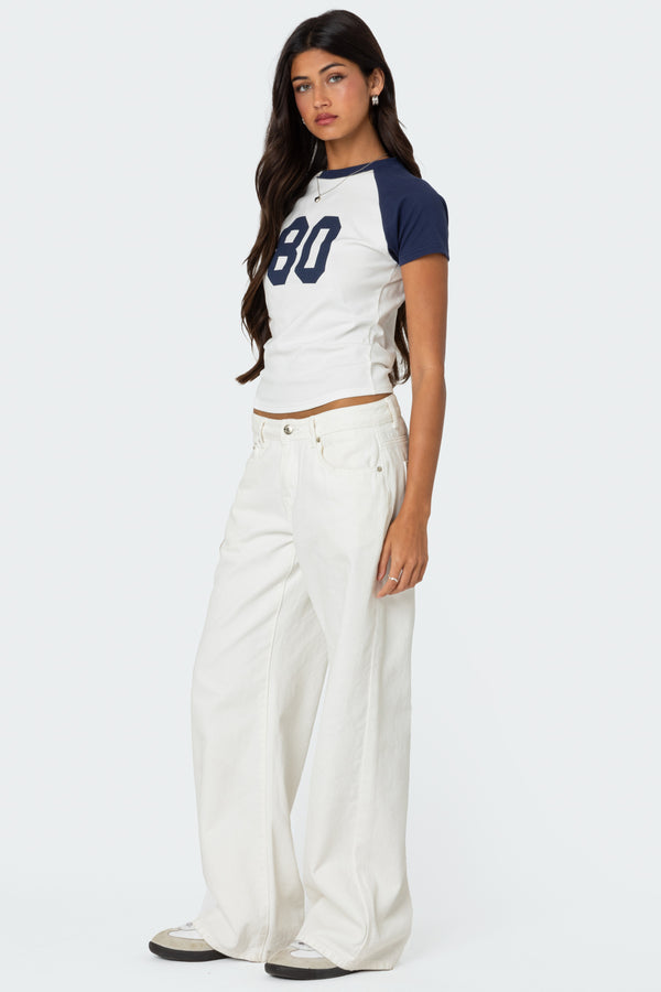 Edikted 80'S Raglan T Shirt White