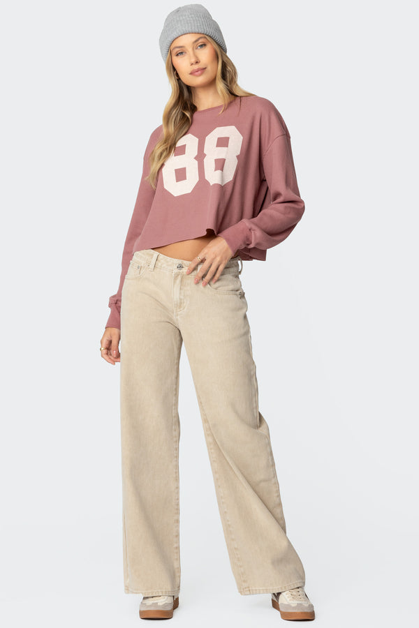 Edikted 88 Waffle Long Sleeve T Shirt Mauve