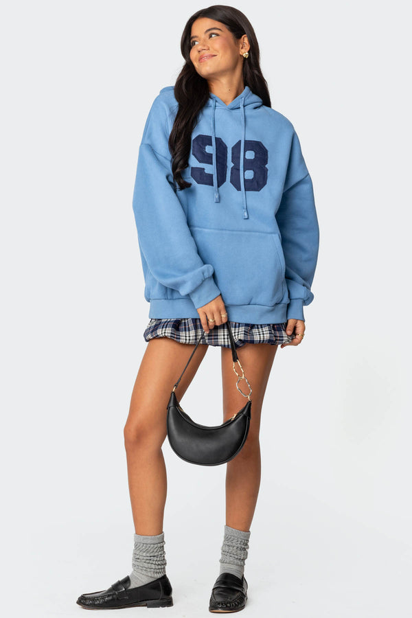 Edikted 98 Oversized Hoodie Blue
