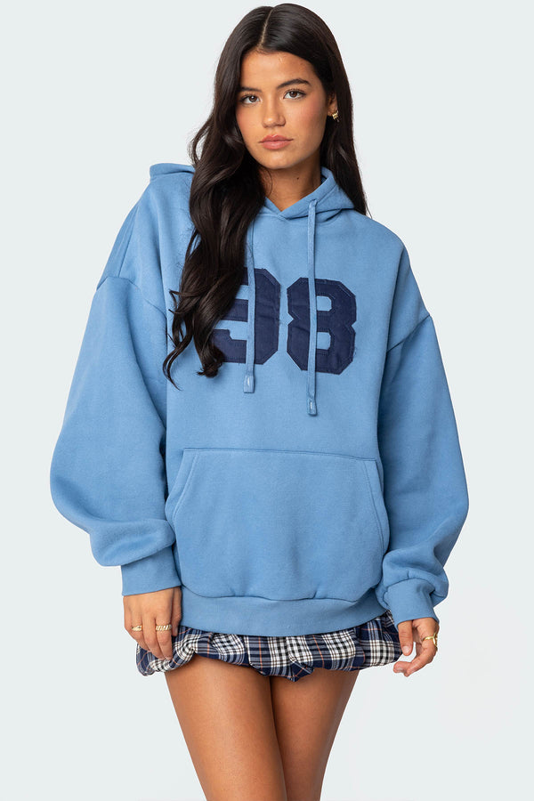 Edikted 98 Oversized Hoodie Blue