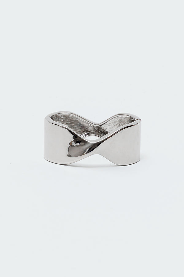 Edikted Abstract Bangle Bracelet Silver