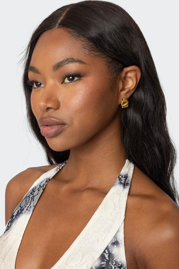 edikted Abstract Square Studs gold