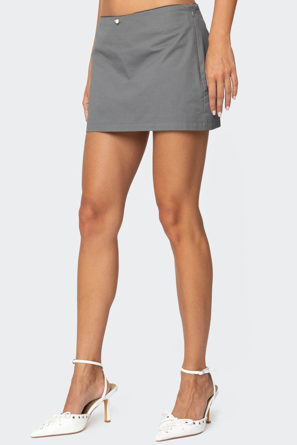 Edikted Adalyn Mini Skirt Dark Gray