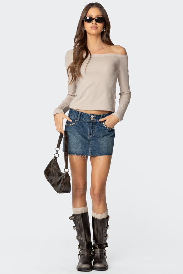 edikted Adelaine Asymmetric Top beige