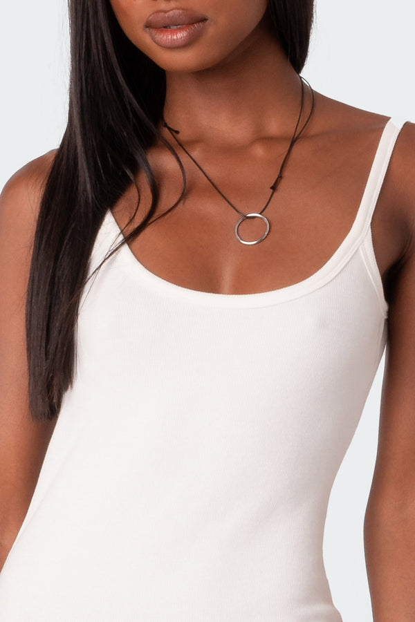 Edikted Adele Open Back Ribbed Mini Dress White