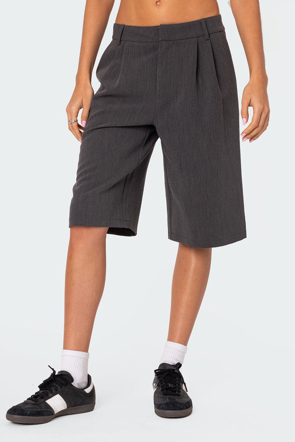 Edikted Aelia Bermuda Trouser Shorts Dark Gray