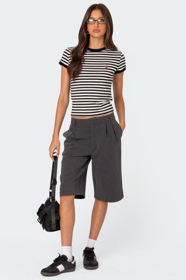 Edikted Aelia Bermuda Trouser Shorts Dark Gray