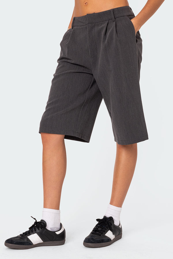 Edikted Aelia Bermuda Trouser Shorts Dark Gray