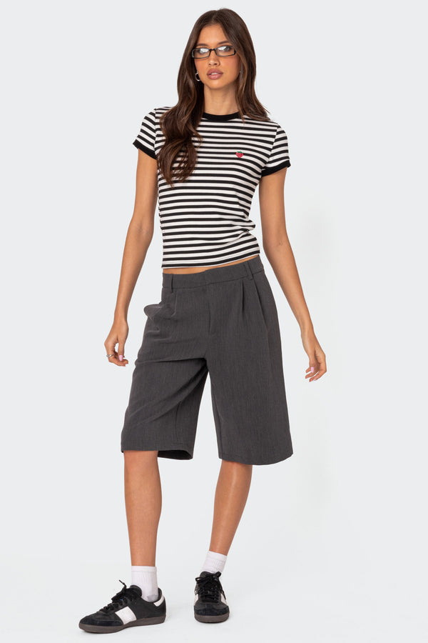 edikted Aelia Bermuda Trouser Shorts dark gray