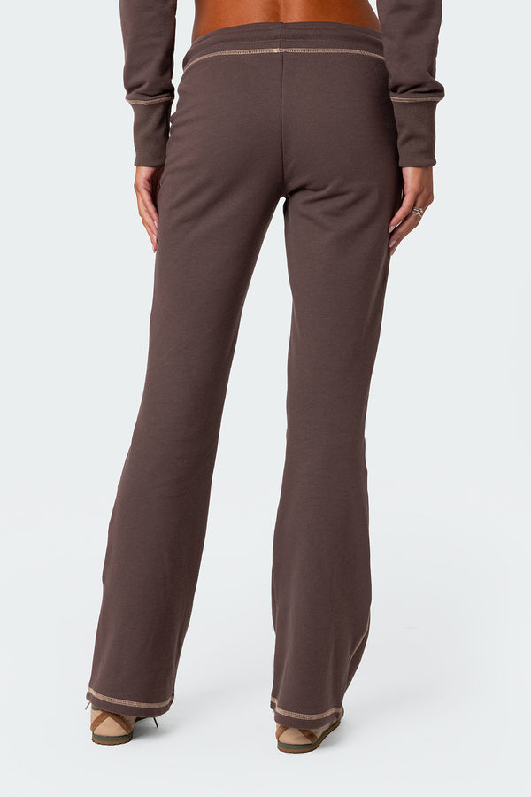 Edikted Alexia Low Rise Sweatpants Brown