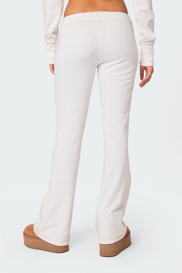 Edikted Alexia Low Rise Sweatpants White
