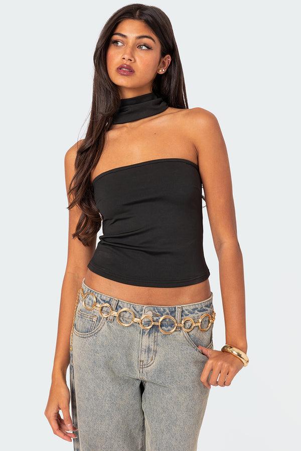 edikted Alyssia Choker Top black