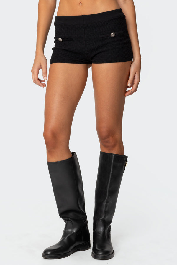 Edikted Amalie Knit Shorts Black