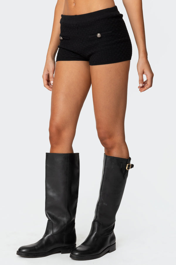 Edikted Amalie Knit Shorts Black