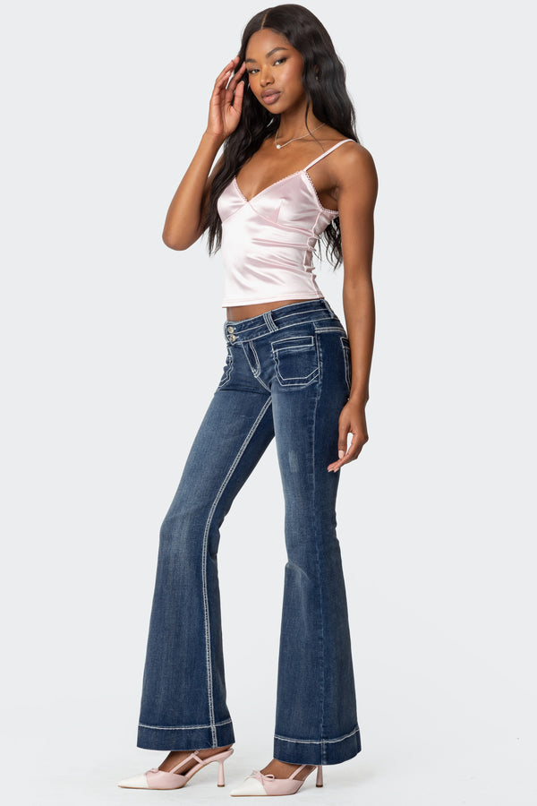 Edikted Amelie Satin Effect Tank Top Light Pink