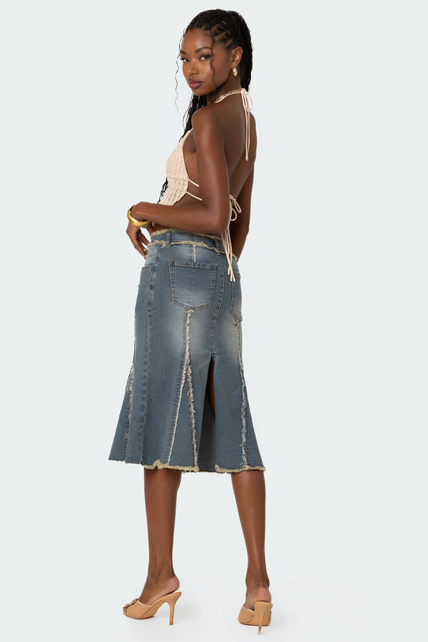 Edikted Anaya Textured Open Back Top Beige