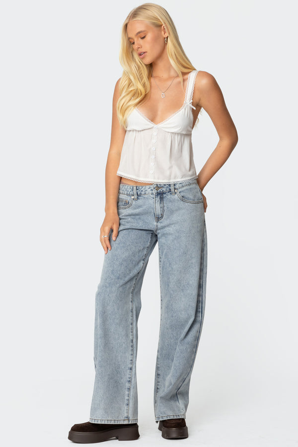 Edikted Andea Babydoll Tank Top White