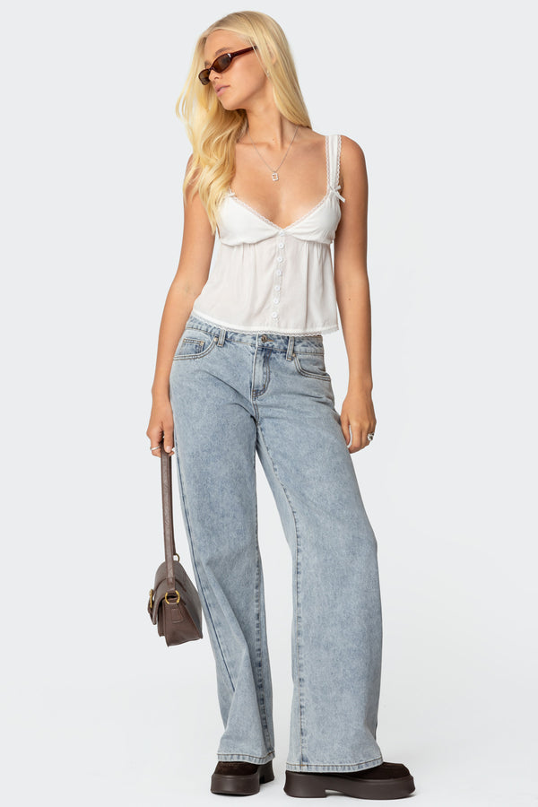 Edikted Andea Babydoll Tank Top White