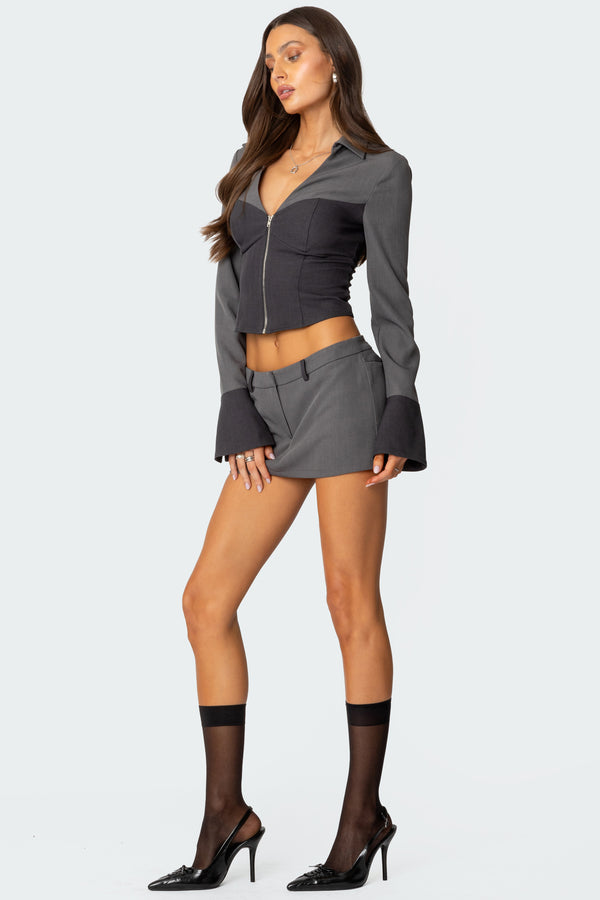 Edikted Angela Tailored Mini Skort Gray