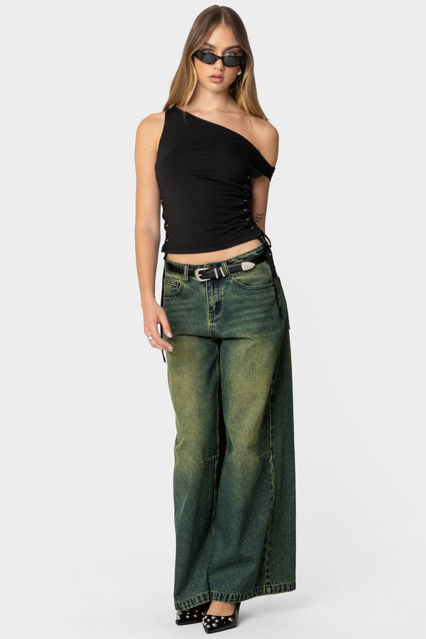 Edikted Angi Asymmetric Top Black