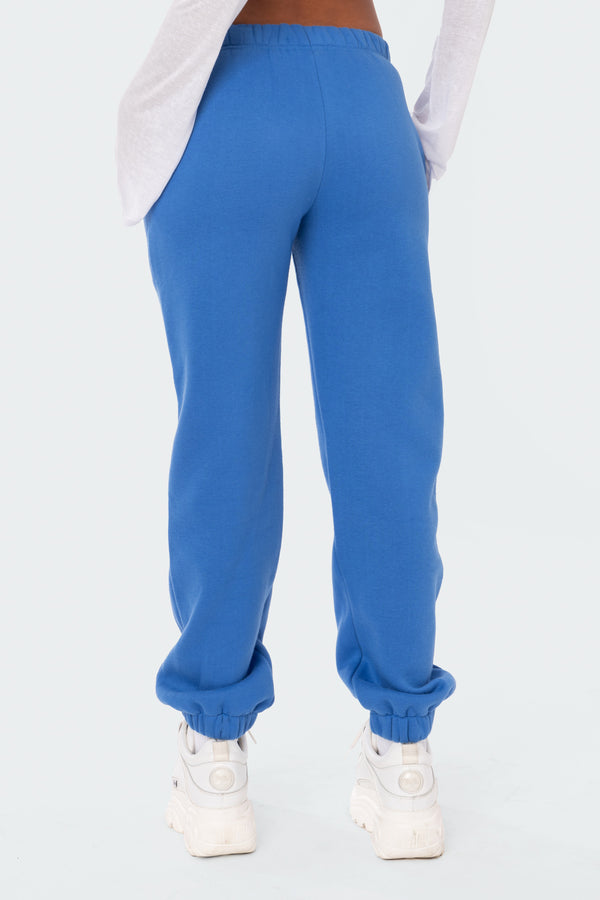Edikted Angie Rhinestone Sweatpants Blue