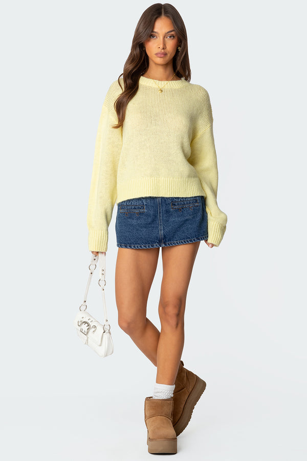 edikted Anita Denim Mini Skort blue