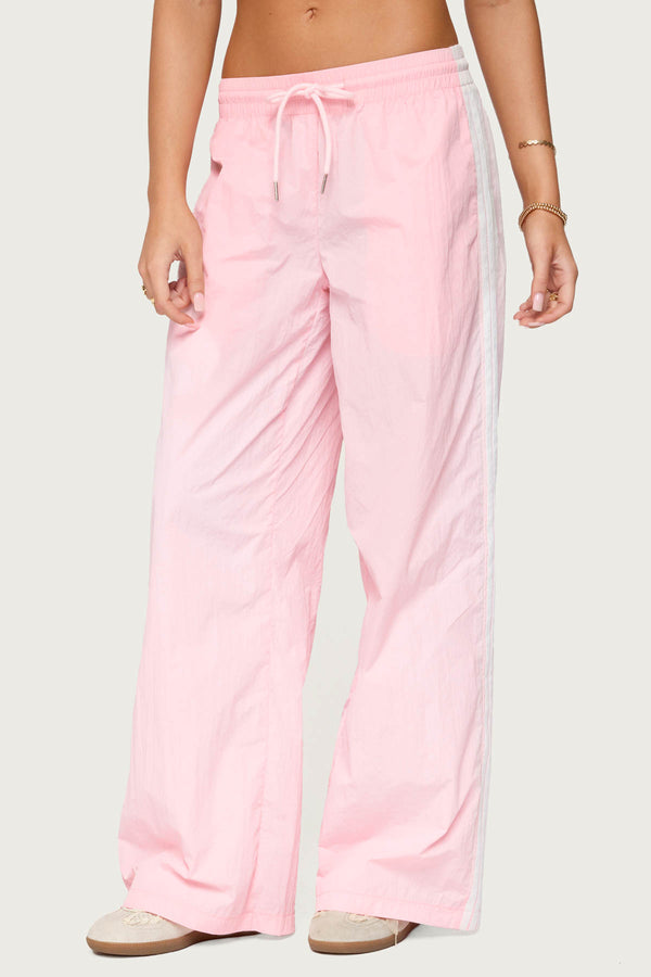 Edikted Annabella Nylon Track Pants Light Pink