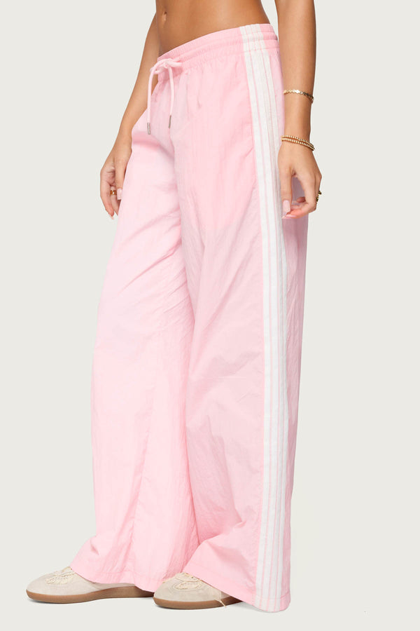 Edikted Annabella Nylon Track Pants Light Pink