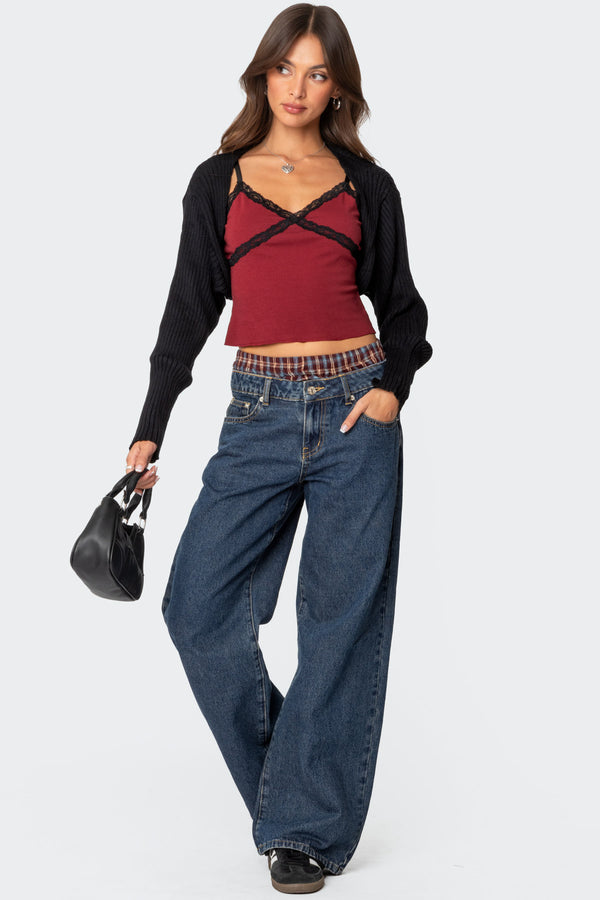 Edikted Anya Shrug Sweater Black