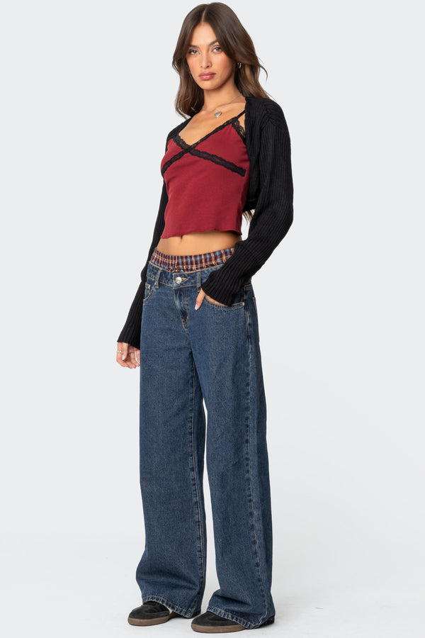 Edikted Anya Shrug Sweater Black